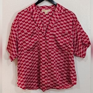 Michael Kors Red and White Logo Pajama Set